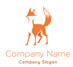 animal logo abstract orange fox negative space