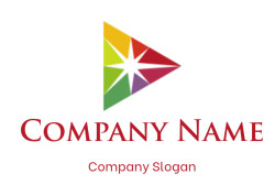 advertising logo maker star in colorful triangle