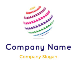 advertising logo of colorful fins forming globe