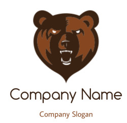 make an animal logo aggressive roaring bear head