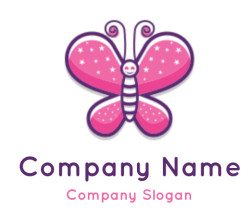 create a fashion logo happy shiny 3D butterfly