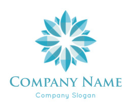 gemstones logo poly dandelion with many petals