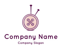 make a fashion logo needles merged with button