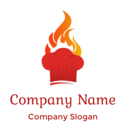 A red chef hat icon with flames emerging from the top, symbolizing fiery cooking.