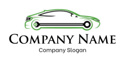auto logo online of wrench inside abstract car