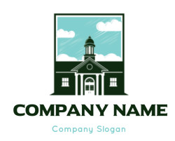 Silhouette of a building with a bell tower under a cloudy sky.