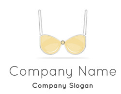 Illustration of a yellow bikini top with straps.