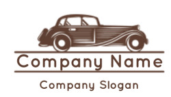 make an auto logo vintage car in half shadow