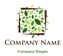 landscape logo trees with leaves form a square