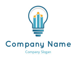 make a marketing logo bar graph in light bulb