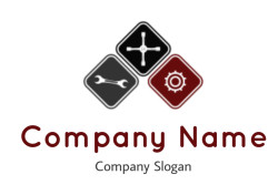 create a handyman logo tools in rounded squares
