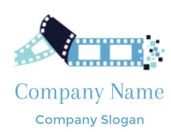 Vector illustration of a digital film strip transitioning into pixels.