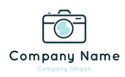 photography logo line art camera with shiny lens