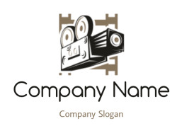 Retro film projector icon depicting an old-fashioned cinema projector.