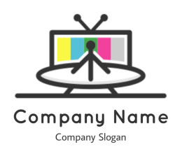 entertainment logo maker dish merged with TV