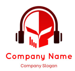 entertainment logo of skull wearing headphone