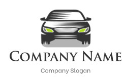 make an auto logo half shadow front facing car