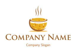 Illustration of a steaming bowl of hot soup with steam rising.