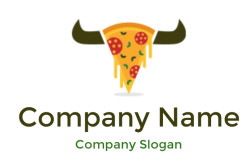 make a food logo bull horns on pizza slice