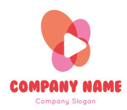 Media logo template butterfly with play symbol