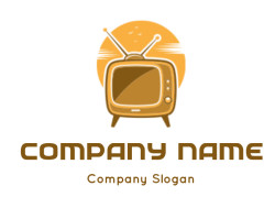 Illustration of a vintage television with antennas in sepia tone.