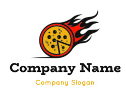 Food logo pizza on fire