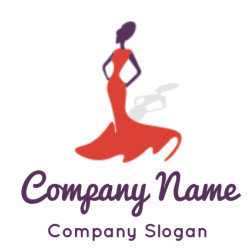 fashion logo template stylish woman in gown - logodesign.net