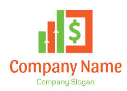 Illustration of a financial chart with a green dollar symbol and bar graph.