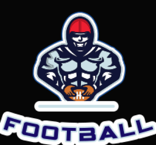 Illustrated logo of a football player wearing a helmet and holding a ball with the word 'Football' below.