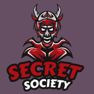 Secret Society logo featuring a red demon with horns and a skeletal face.