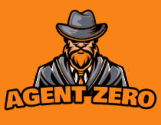 Logo of Agent Zero featuring a mysterious character with a hat and beard on an orange background.