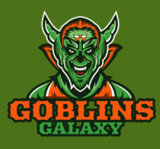 Goblins Galaxy logo featuring a green goblin with red and green accents on a green background.