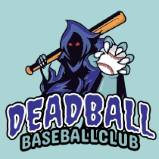 Deadball Baseball Club logo featuring a Grim Reaper holding a bat and a baseball.