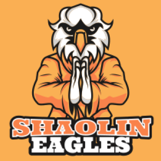 Shaolin Eagles logo featuring an eagle in an orange robe