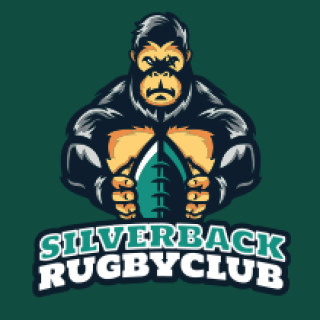 Logo of Silverback Rugby Club featuring a gorilla holding a rugby ball.