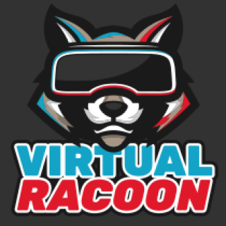 Logo of Virtual Racoon featuring a raccoon wearing VR glasses.