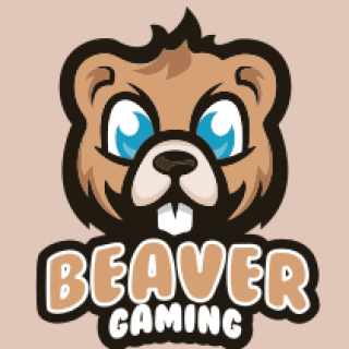 Beaver Gaming logo featuring a cartoon beaver with large blue eyes and buck teeth.
