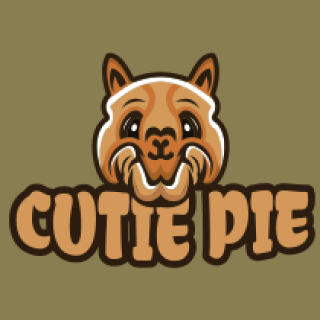 Logo featuring a cute cartoon animal face with the text 'Cutie Pie' below.