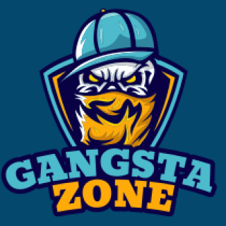 Gangsta Zone logo featuring a cartoon character with a baseball cap.