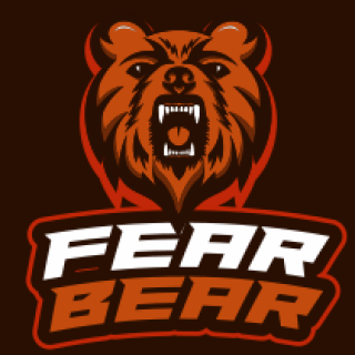 Fear Bear logo featuring a fierce bear illustration with bold typography.