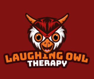 Logo of Laughing Owl Therapy featuring a cartoon owl head with bold text.