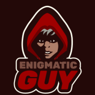 Logo featuring a hooded character with the text 'Enigmatic Guy'.