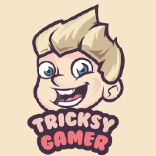 Cartoon avatar of a smiling character with blonde hair, labeled 'Tricksy Gamer'.