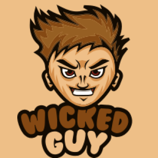 Logo of a cartoon face with spiky hair and a mischievous expression labeled 'Wicked Guy'.