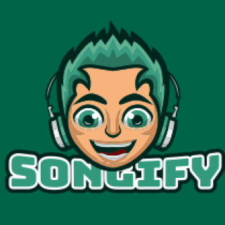 Songify logo featuring a cartoon character with green hair wearing headphones.
