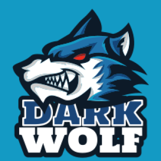 Fierce Dark Wolf logo with bold text on a blue background.