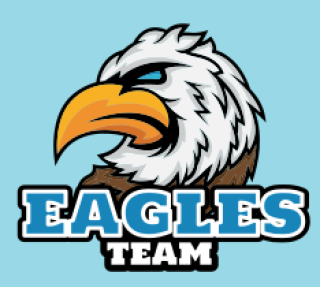 Eagles Team logo featuring a stylized eagle head against a light blue background.