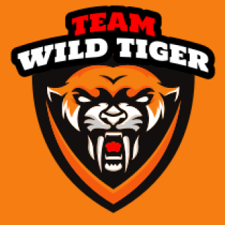 Team Wild Tiger emblem logo featuring a fierce tiger mascot on an orange background.