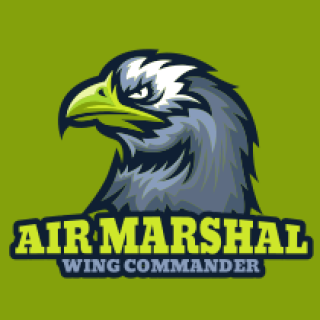 Air Marshal Wing Commander logo featuring an eagle illustration on a green background.