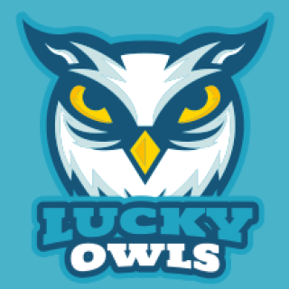 Logo featuring an illustrated owl with the text 'Lucky Owls'.
